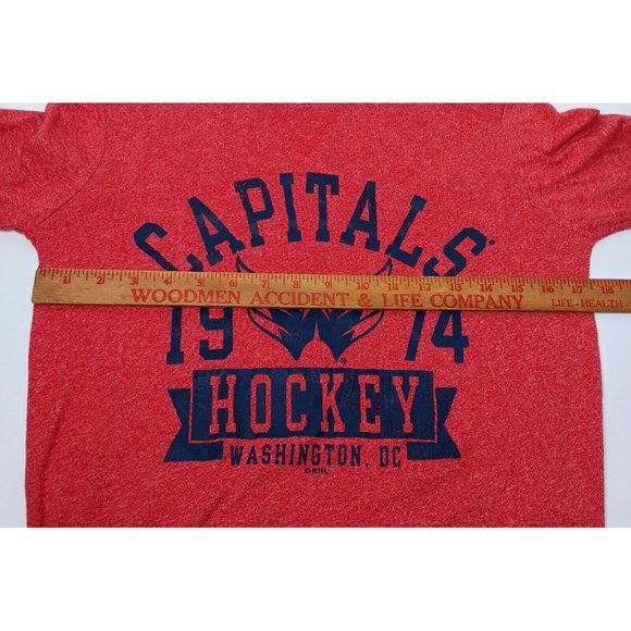 Washington DC Capitals Hockey NHL Unisex Small Shirt Long Sleeve Red Slim Fit - Picture 6 of 10